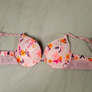 VS PINK Wear Everywhere Push-up bra 32A floral